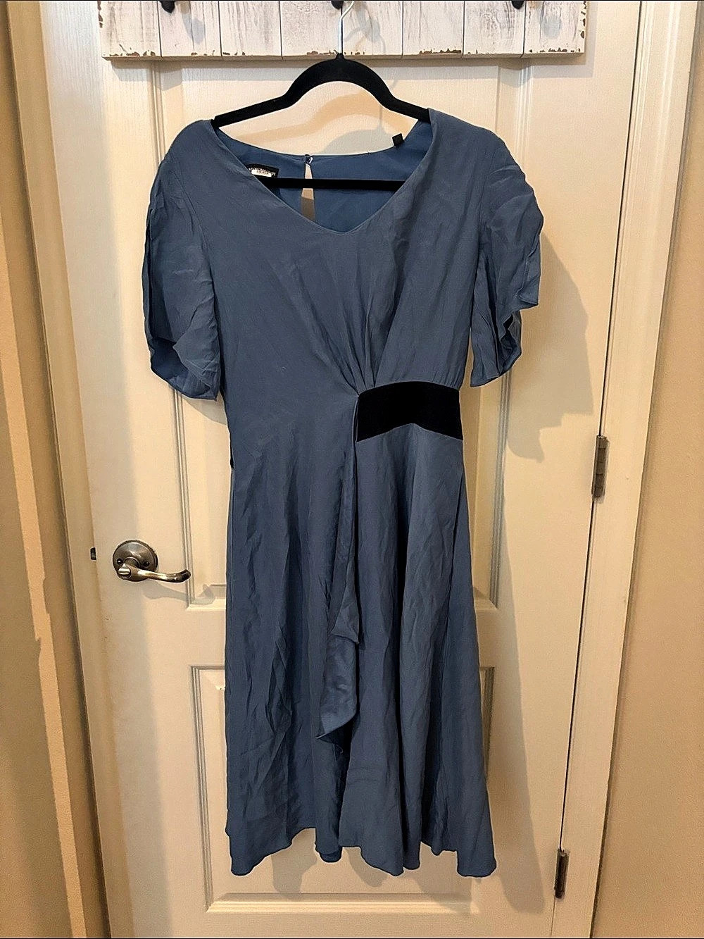 Emporio Armani Blue & Black Midi Dress Size 1